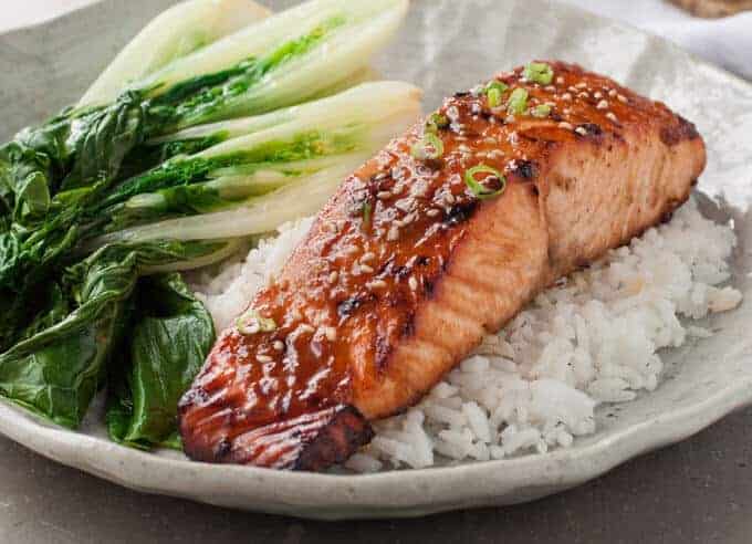 Asian Glazed Salmon | Made this last week, super for a quick midweek meal, INCREDIBLE flavour with just 5 ingredients! www.recipetineats.com