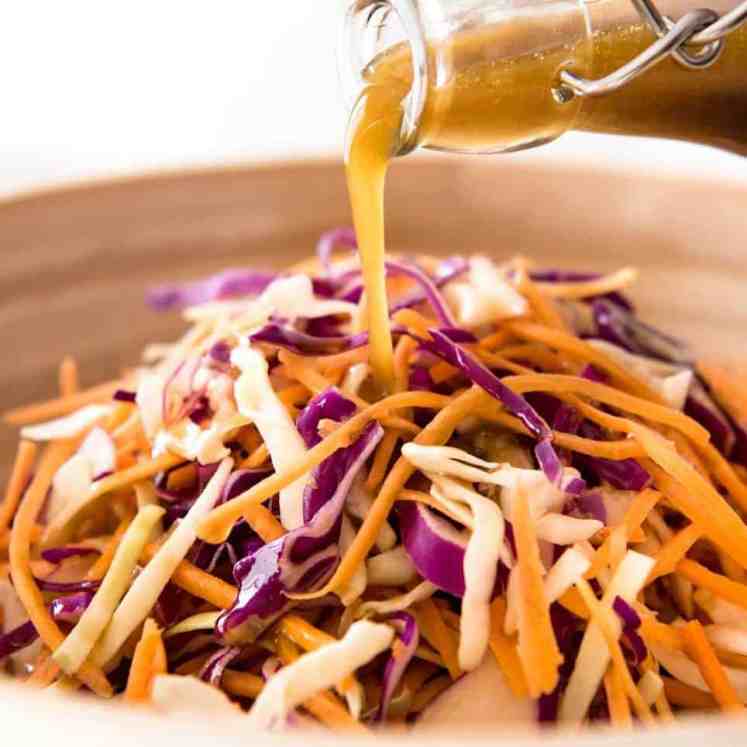 Asian Sesame Dressing - made with soy sauce, sesame oil, vinegar and sugar. Lasts for 3 weeks, an essential pantry standby! recipetineats.com