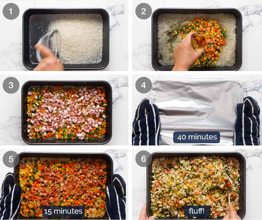 How to make "Dump 'n Bake" Fried Rice