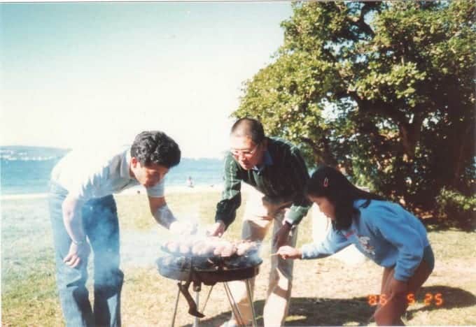 Japanese family BBQ at Balmoral Beach, Sydney Australia