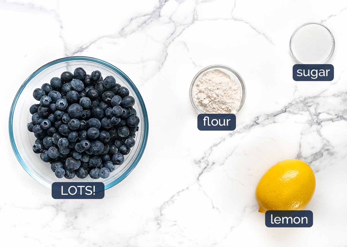 Bursting Blueberry Crumb Cake ingredients