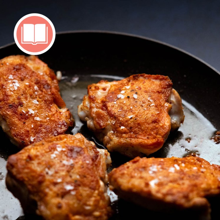 Crazy Crispy Chicken Thigh from RecipeTin Eats "Dinner" cookbook by Nagi Maehashi