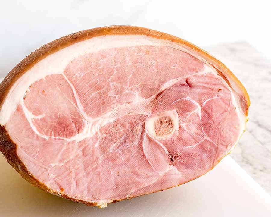Cut face of half ham leg