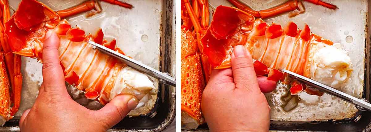 How to remove shell from lobster