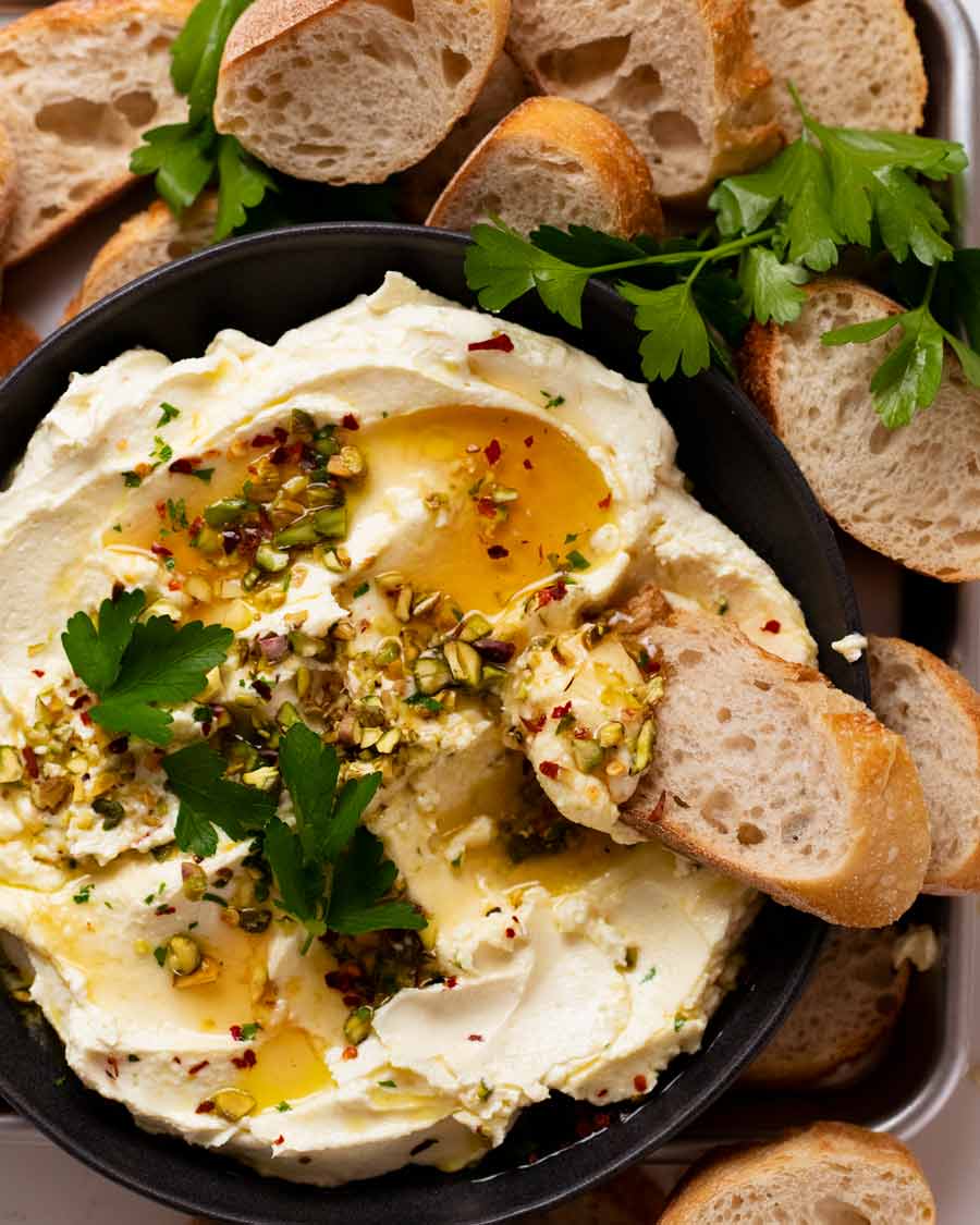 Overhead photo of Creamy Feta Dip