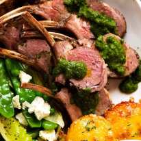 Close up photo of Herb Garlic Rack of Lamb