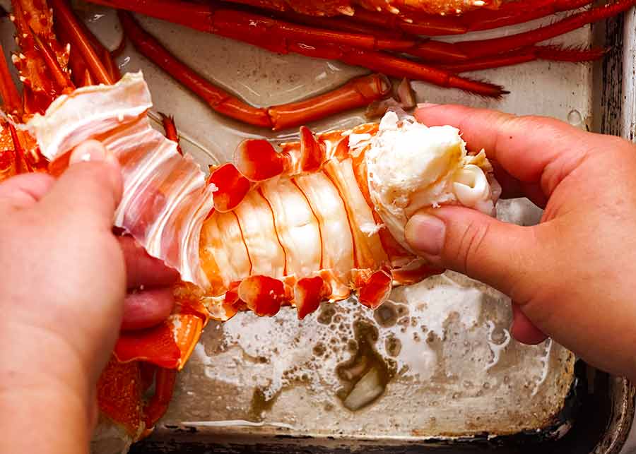 How to remove shell from lobster