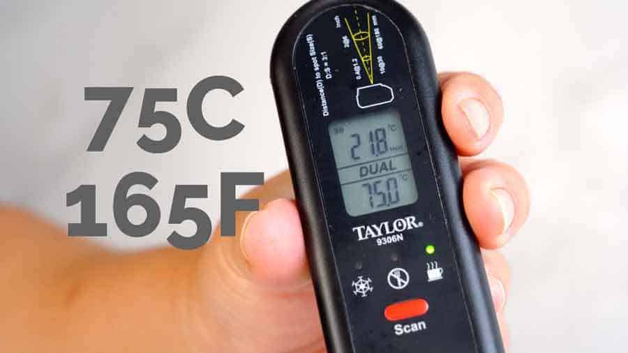 Internal temperature of cooked turkey