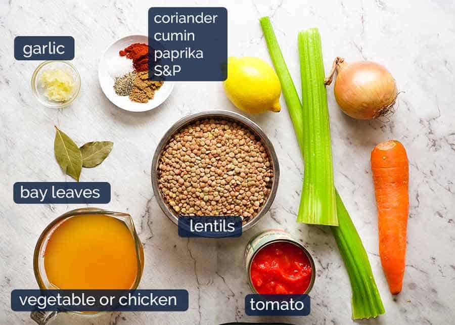 Ingredients in Lentil Soup