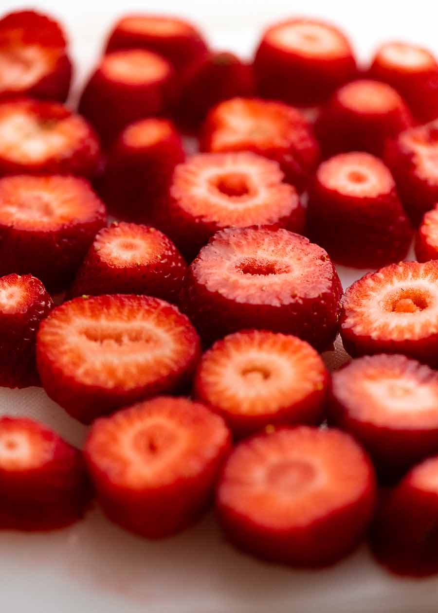 Strawberry Pillars for Pavlova Christmas Tree Dessert