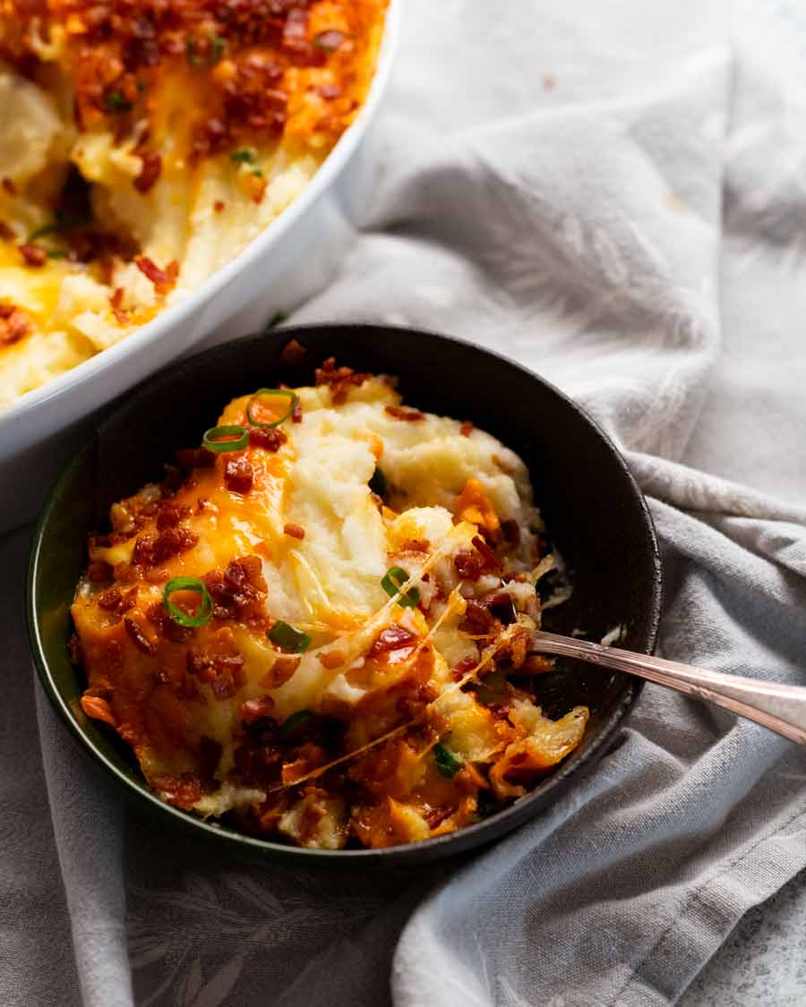 Bowl of Mashed Potato Casserole