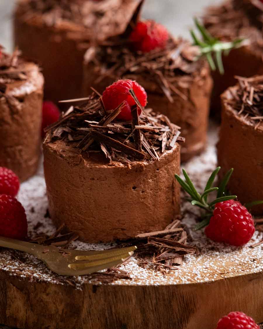 Close up of Mini chocolate cakes
