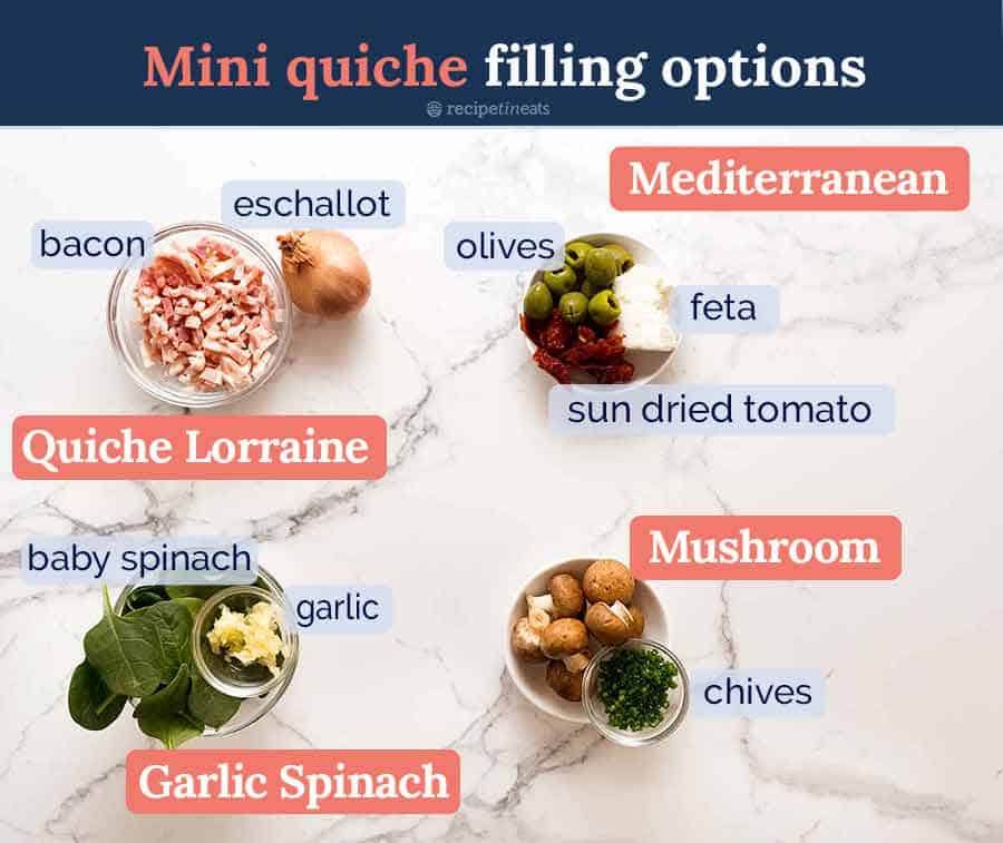 Mini Quiche filling options