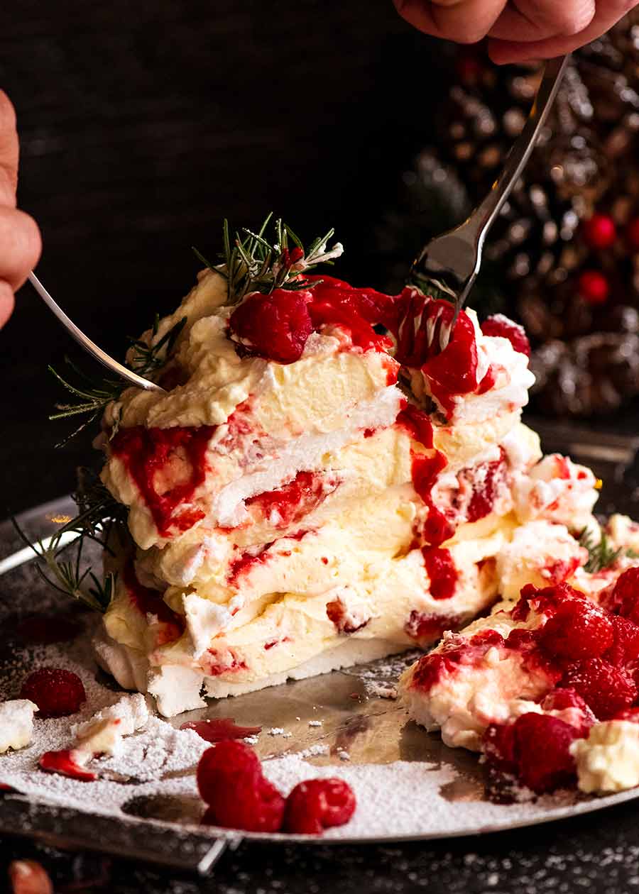 Eating Pavlova Christmas Tree Dessert